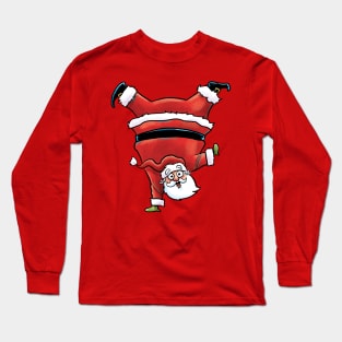 Handstand Santa Long Sleeve T-Shirt